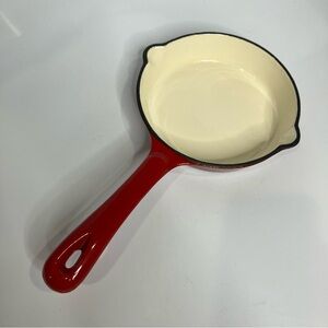 David Burke enameled cast iron 6.5” pan red & cream